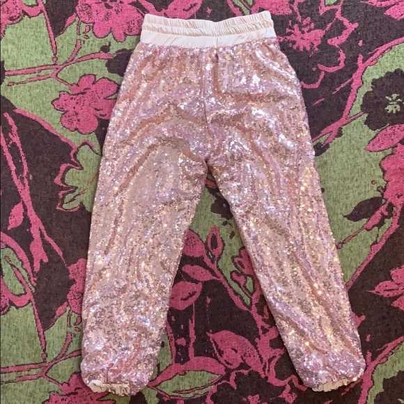 Rose sequined, lined versatile, stretch top pants - Picture 3 of 7